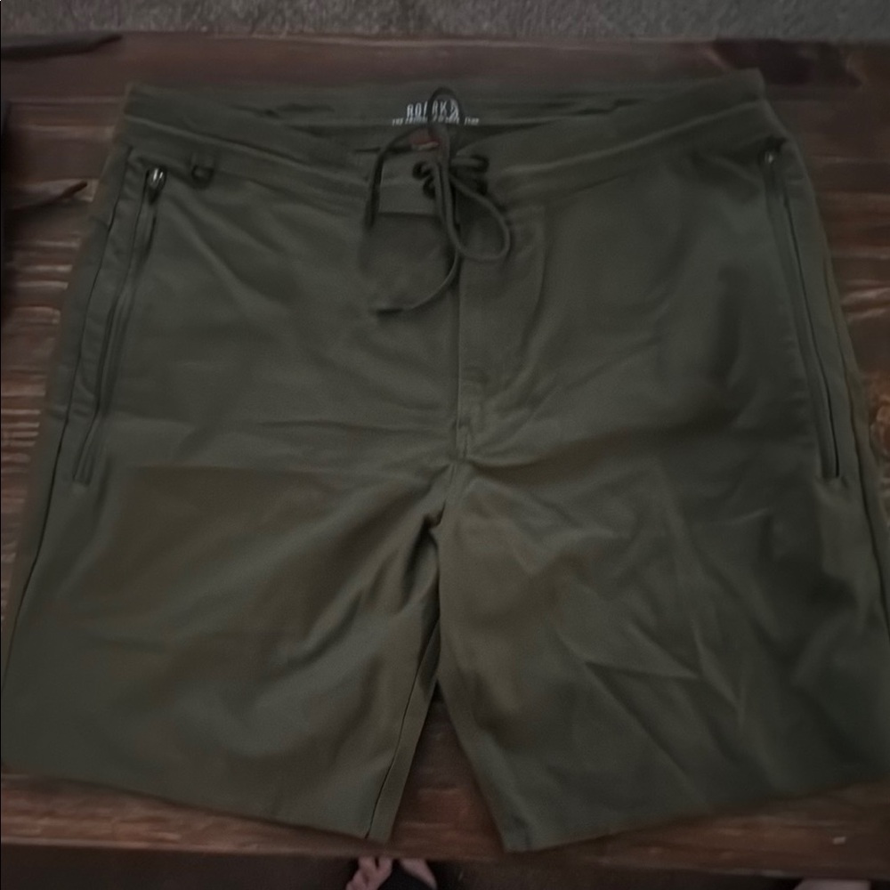 Roark Olive Green Men’s Flat Front Shorts